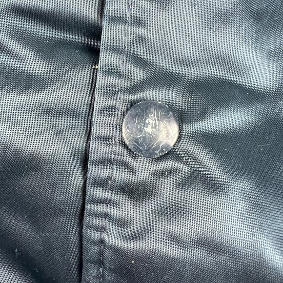 VTG 90 Chalk Line Chicago Bears Satin Jacket Extra Large Blue Snap Button Bomber - Picture 3 of 15